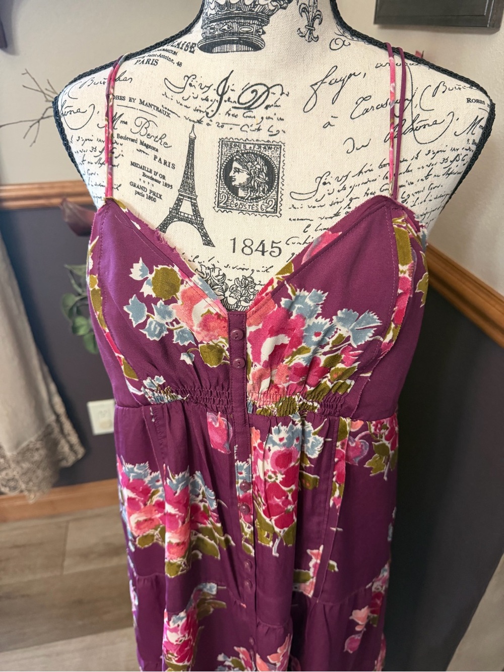 American Eagle Y2K Babydoll Smocked Floral Dress - Picture 4 of 7